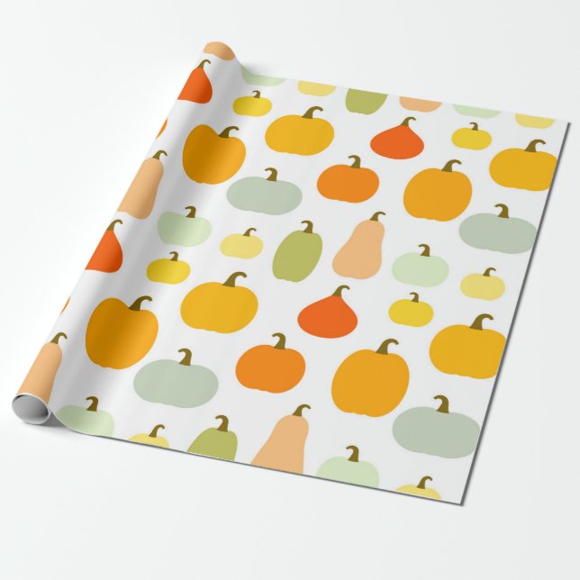 Pumpkins Sorten Muster Wrapping Paper Geschenkpapier (Ungerollt)