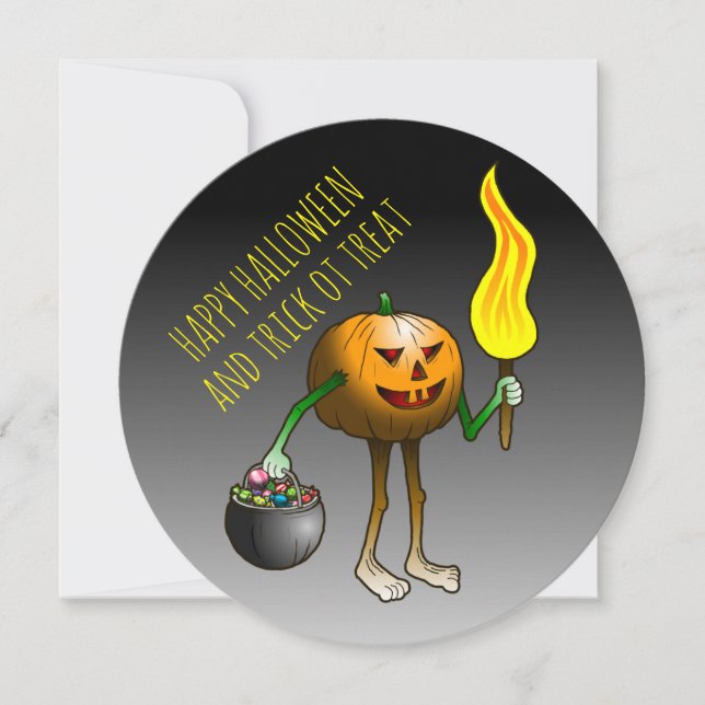 Pumpkins Trick oder Treat Karte (Vorderseite)