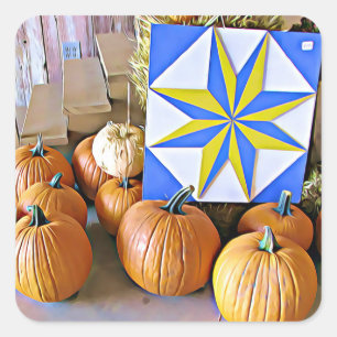 Pumpkins und Autumn Quilt Halloween Stickers