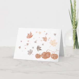 Pumpkins und Blätter im Herbst Karte