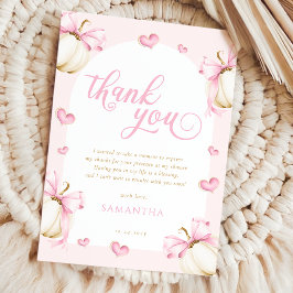 Pumpkins und Bows Girl Baby Dusche Danke Karte