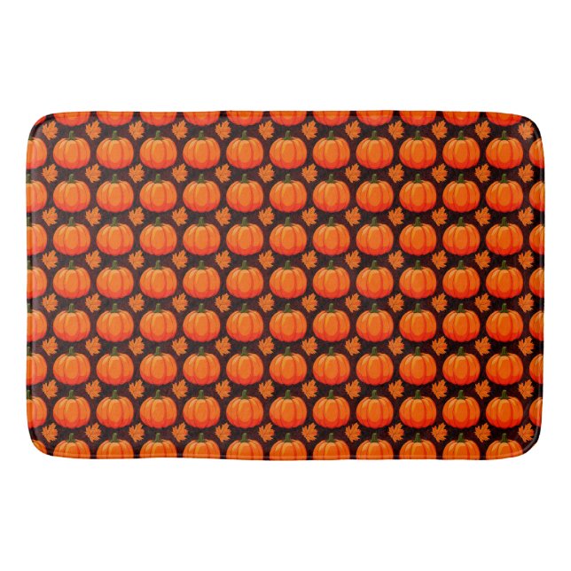 Pumpkins und Herbstleaves Badematte (Vorderseite)