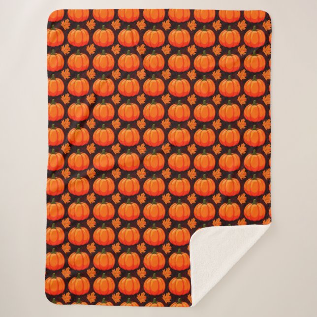 Pumpkins und Herbstleaves Sherpadecke (Vorderseite)