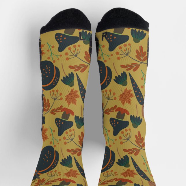 Pumpkins und Karotten nahtlose Musterverpackung Socken (Oben)