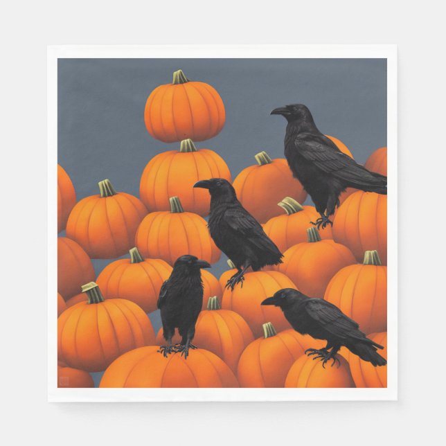 Pumpkins und Krähen - Servietten für die Papiernah (Vorderseite)