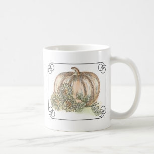 Pumpkins und Mums fallen floral Kaffeetasse