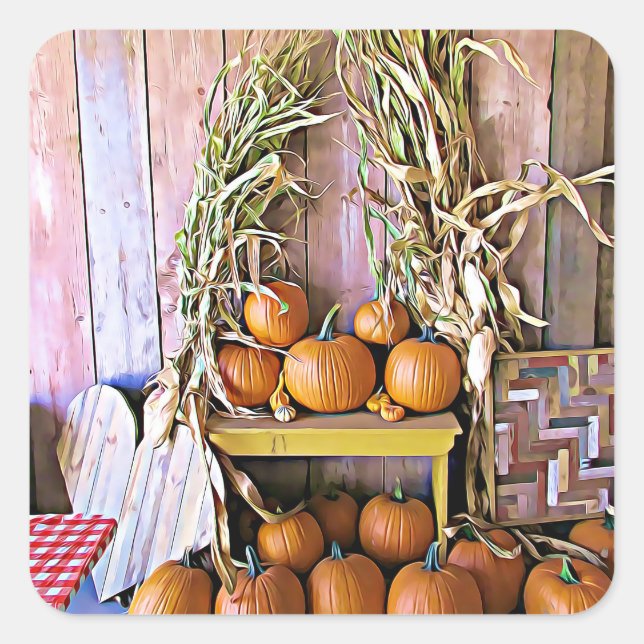 Pumpkins und Quilt Halloween Stickers (Vorderseite)