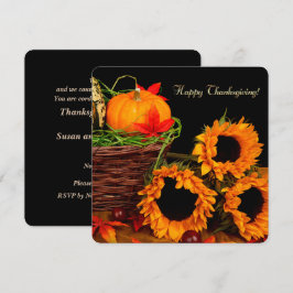Pumpkins und Sonnenblumen Erntedank Dinner Einladung