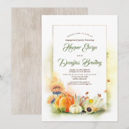Pumpkins und Sonnenblumen fallen Engagement Party Einladung