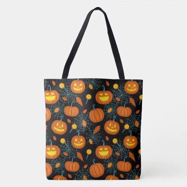 Pumpkins und Spider Webs Tasche (Vorderseite)