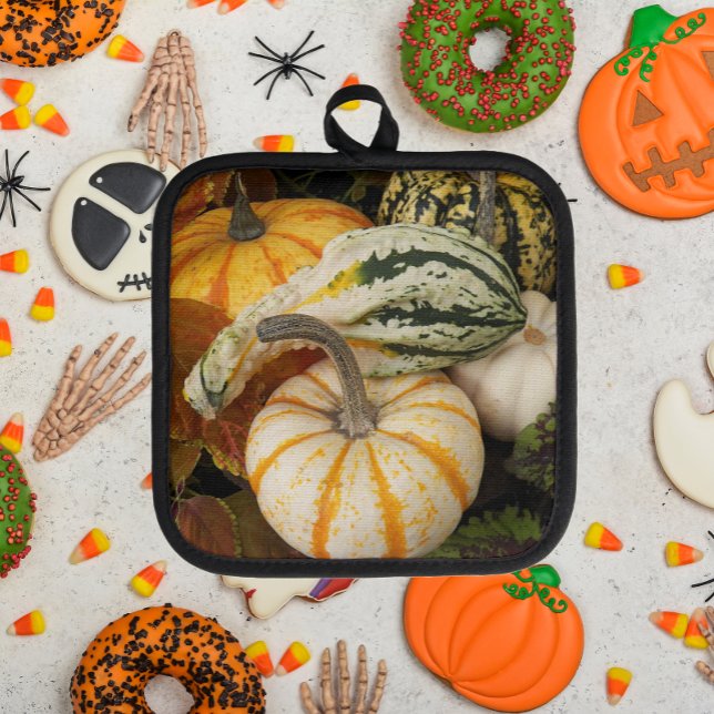 Pumpkins und Squash Still Life Topflappen (Halloween)