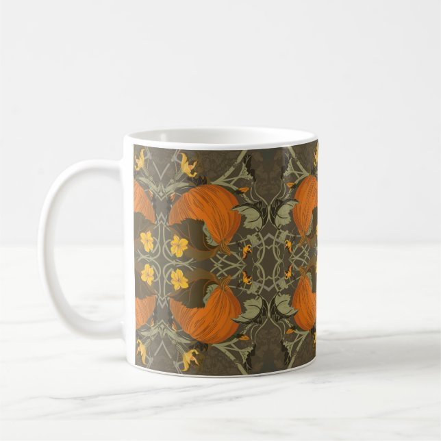 Pumpkins und Weinreben Tasse des schönen Herbstes (Links)