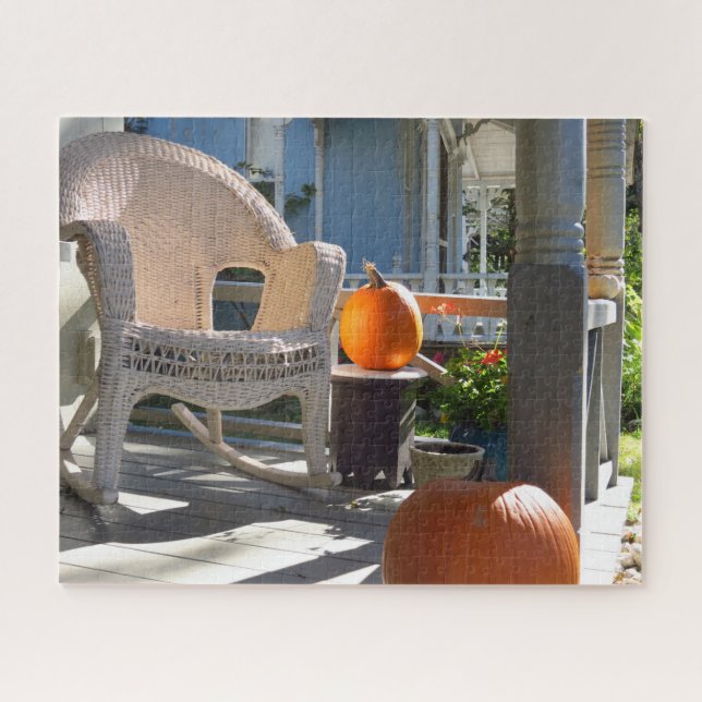 Pumpkins und Wicker Rocker - Martha's Vineyard (Horizontal)