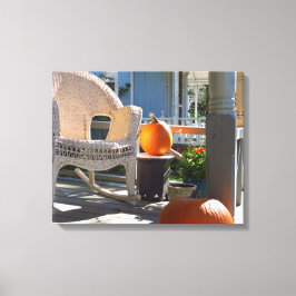 Pumpkins und Wicker Rocker - Martha's Vineyard Leinwanddruck