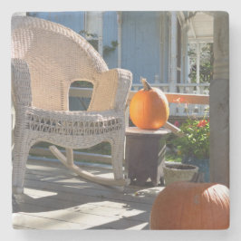 Pumpkins und Wicker Rocker - Martha's Vineyard Steinuntersetzer