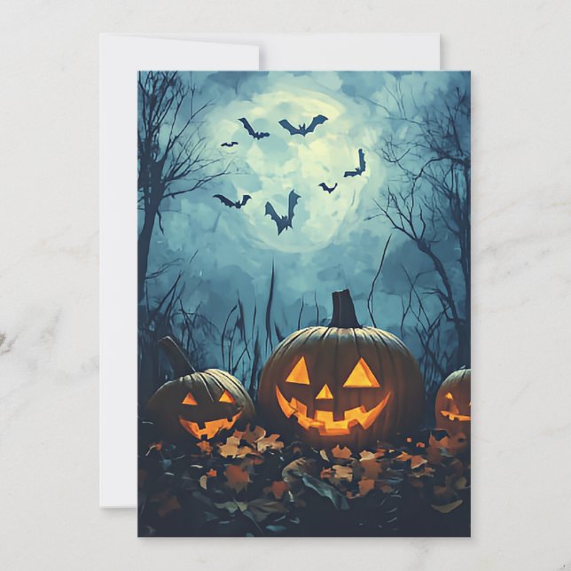Pumpkins von Night Halloween Grußkarte Einladung (Vorderseite)