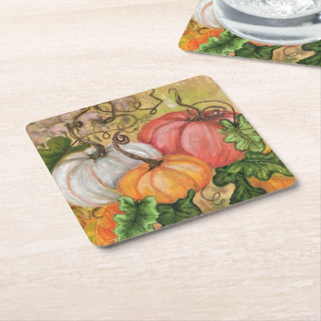 Pumpkins - Wasserfarbe Rechteckiger Pappuntersetzer (angewinkelt)
