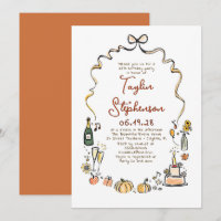 Pumpkins Whimsical Funky Hand Drawing Fall Geburts