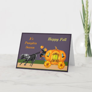 Pumpkutsche Die Herbstsaisonkarte Feiertagskarte