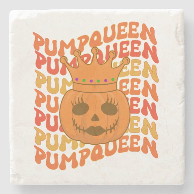 PumpQueen Halloween Couple Matching Costume   Steinuntersetzer (Vorderseite)