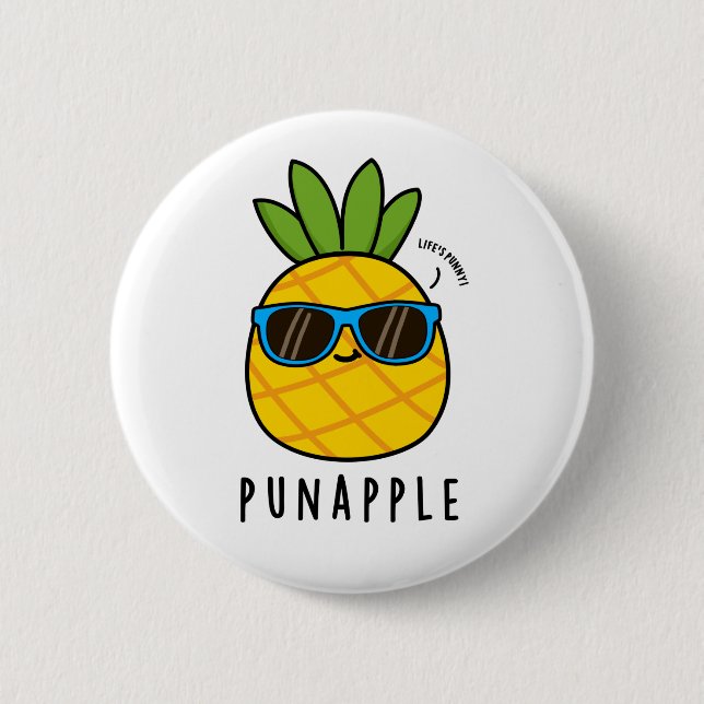 Pun-Apfel Funny Fruit Ananas Pun Button (Vorderseite)