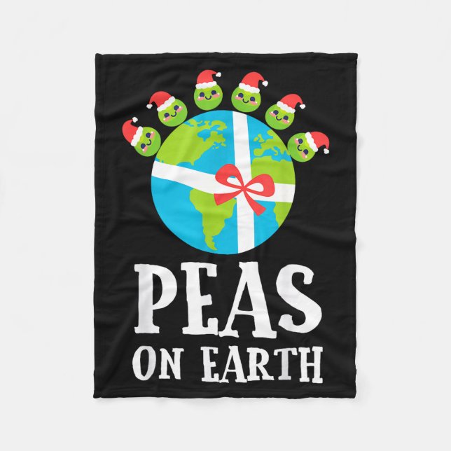 Pun Christmas Sayings Peas On Earth Funny Xmas Gif Fleecedecke (Vorderseite)