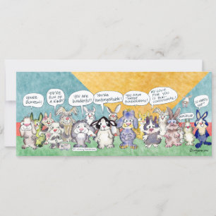 Pun de plaisir Bunnies Pâques Carte Plat personnal