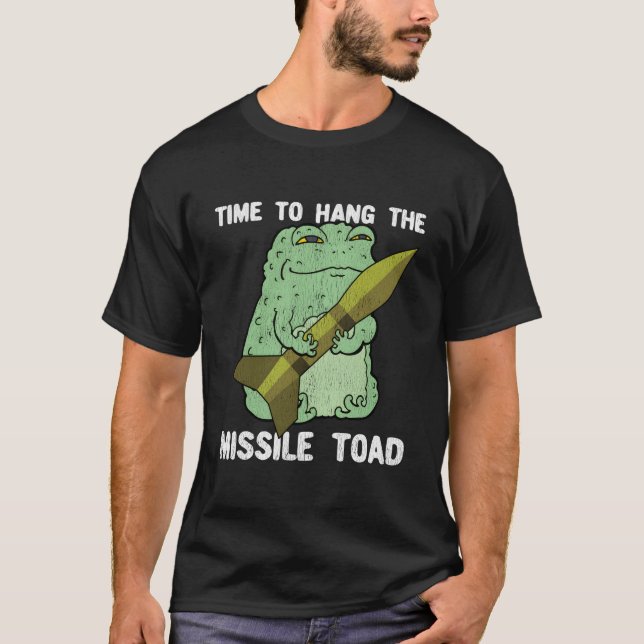 Pun Festive Mistletoe Frog Toad Distressed T-Shirt (Vorderseite)