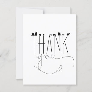 Pun Humor Katze Danke Nachricht Wortspiel Spaß Postkarte