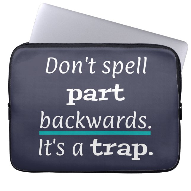 Pun Part Backwards Funny Vater Joke English Teache Laptopschutzhülle (Vorderseite)