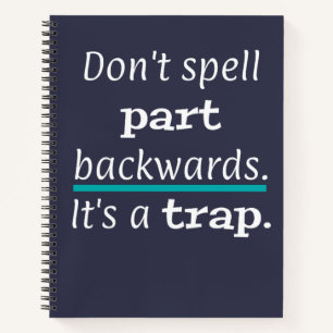 Pun Part Backwards Funny Vater Joke English Teache Notizbuch