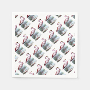 Puna Flamingo Vintag Illustration Serviette