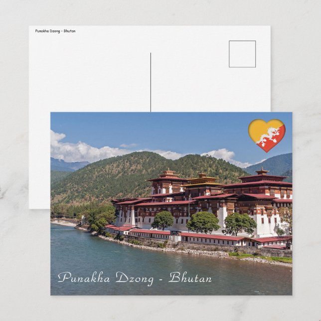Punakha Dzong - Bhutan Postkarte (Vorne/Hinten)