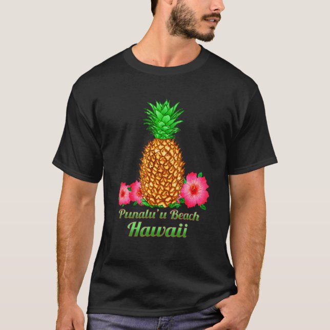 Punalu'u Beach Hawaii Ananas T-Shirt (Vorderseite)