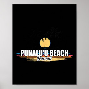 Punalu'u Beach Hawaii Retro-Surferstrand für Männe Poster