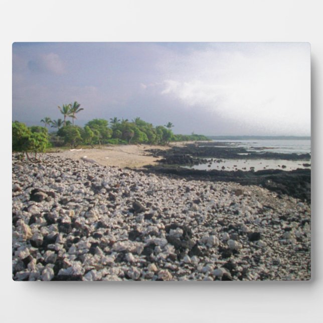 Punaluu Black Sand Beach Hawaii Große Insel Fotoplatte (Vorderseite)