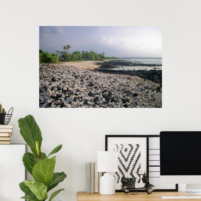 Punaluu Black Sand Beach Hawaii Große Insel Poster (Heimbüro)