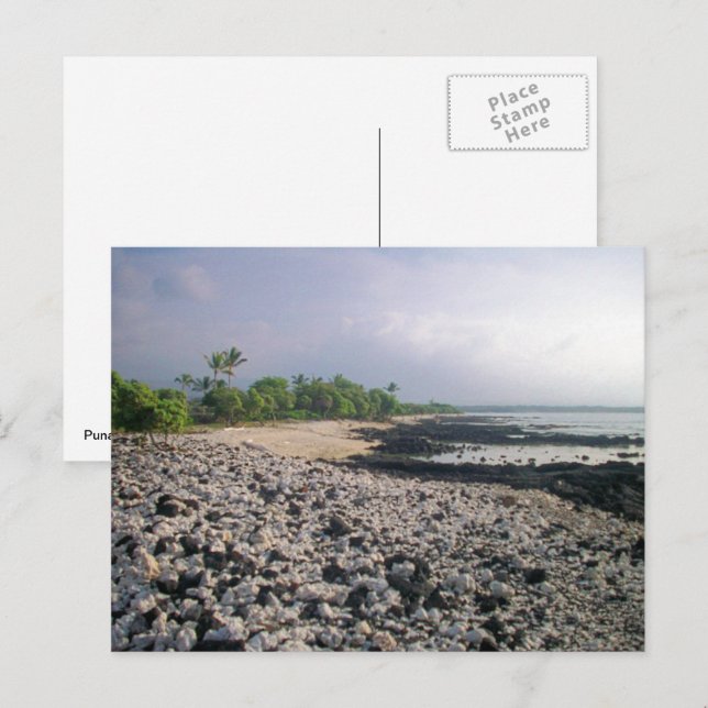 Punaluu Black Sand Beach Hawaii Große Insel Postkarte (Vorne/Hinten)