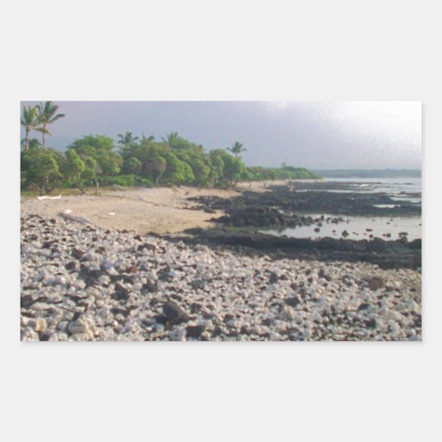 Punaluu Black Sand Beach Hawaii Große Insel Rechteckiger Aufkleber (Vorderseite)