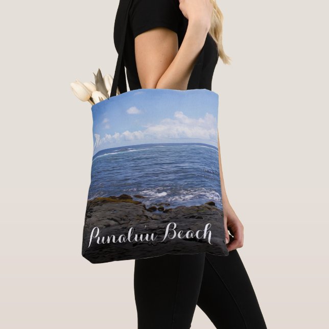 Punaluu schwarzer Sand-Strand Hawaii Tasche (Von Nahem)