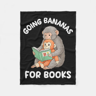 Punch-Affe mit Buch lustiger nationaler Lesetag Fleecedecke