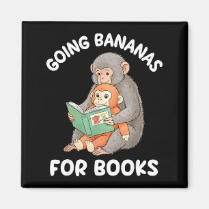 Punch-Affe mit Buch lustiges nationales Lesen Magnet