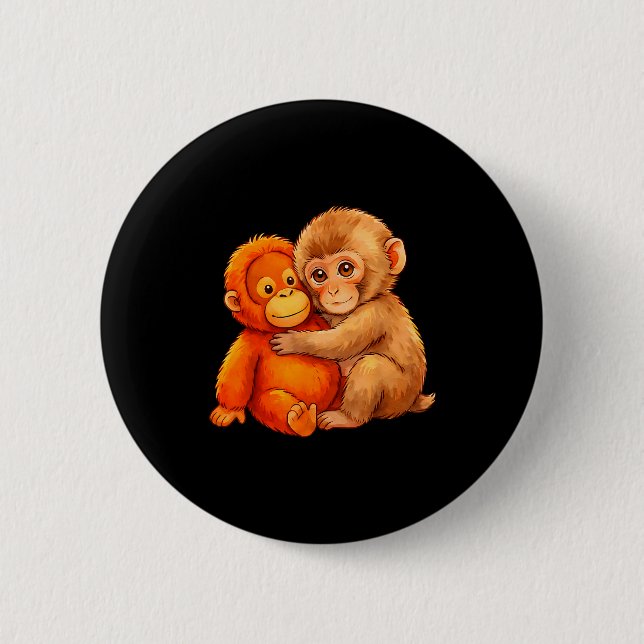 Punch-Affe süßes Baby lustiges Tier  Button (Vorderseite)
