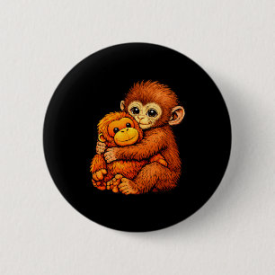 Punch-Affe süßes Baby lustiges Tier Button