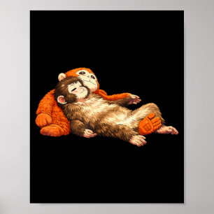 Punch-Affe süßes Baby lustiges Tier Poster
