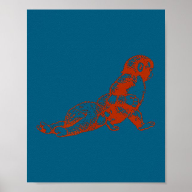 Punch-Affen-Plüsch süßes Babyäffchen mit Plüschie Poster (Vorne)