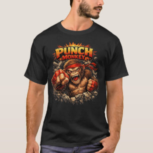 Punch-Affen-Plüsch-virales-Meme-Grafik T-Shirt