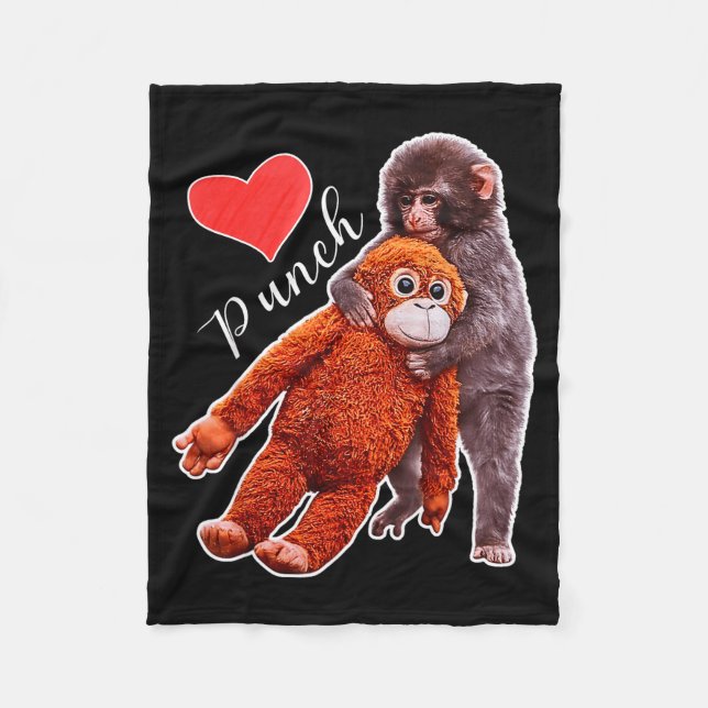 Punch baby monkey meme  fleecedecke (Vorderseite)