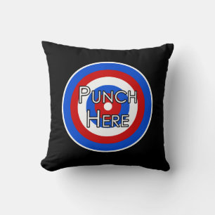 "Punch Here" Pillow Kissen