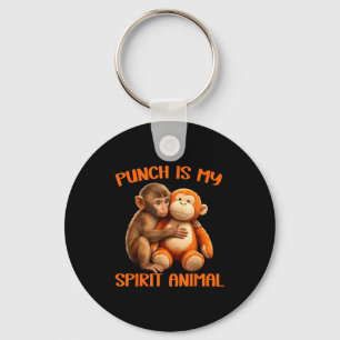 Punch ist spirituelles Tier süß Punch-Affe-Meme Schlüsselanhänger